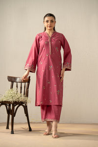 EMBROIDERED SLUB LAWN STITCHED 2 PIECE SUIT