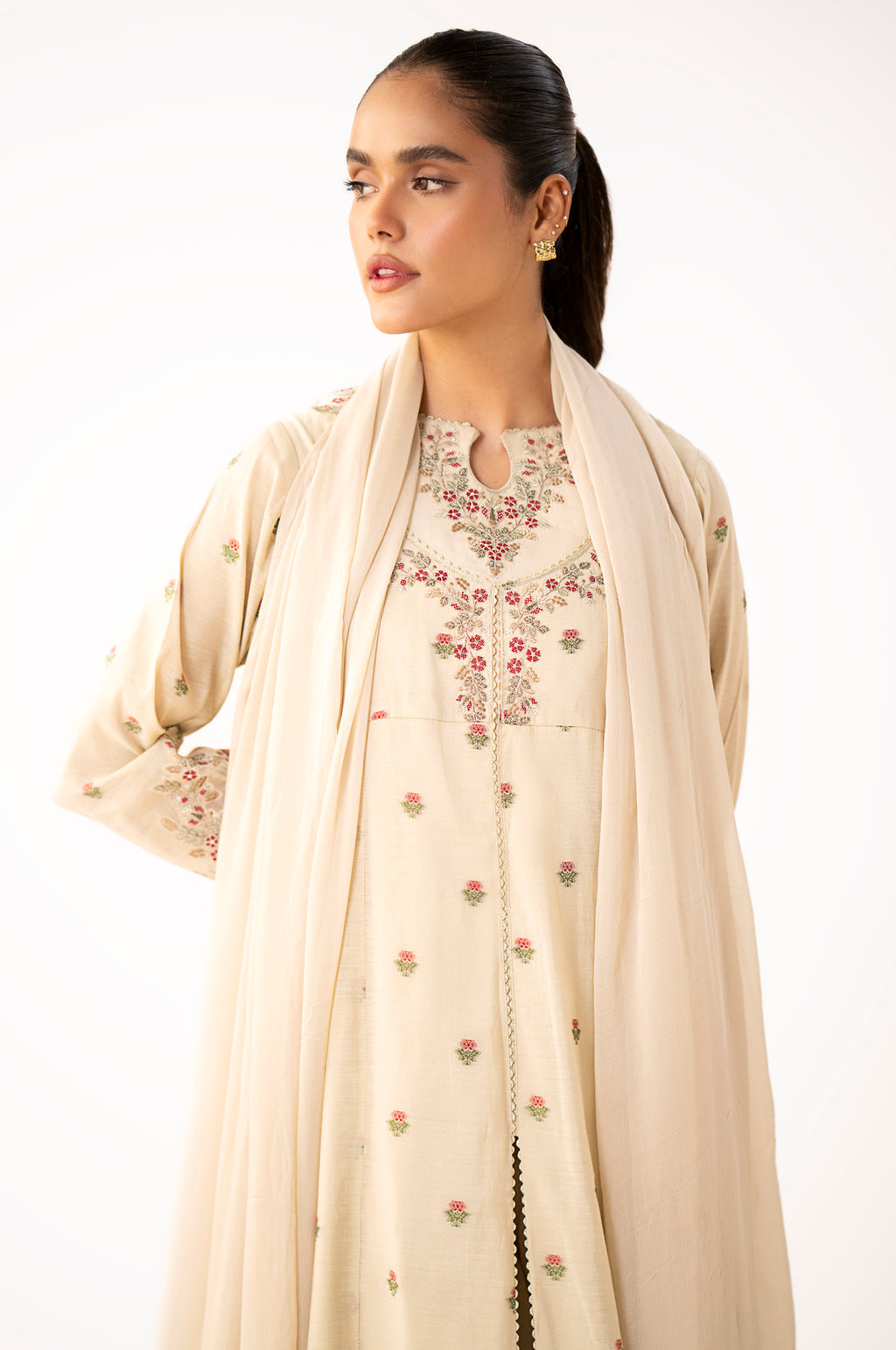 Stitched 3 Piece Embroidered Jacquard Suit