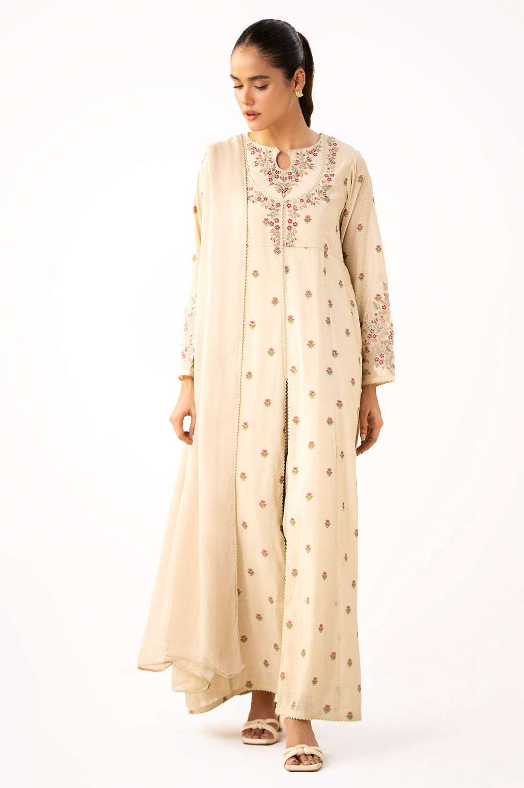 Stitched 3 Piece Embroidered Jacquard Suit