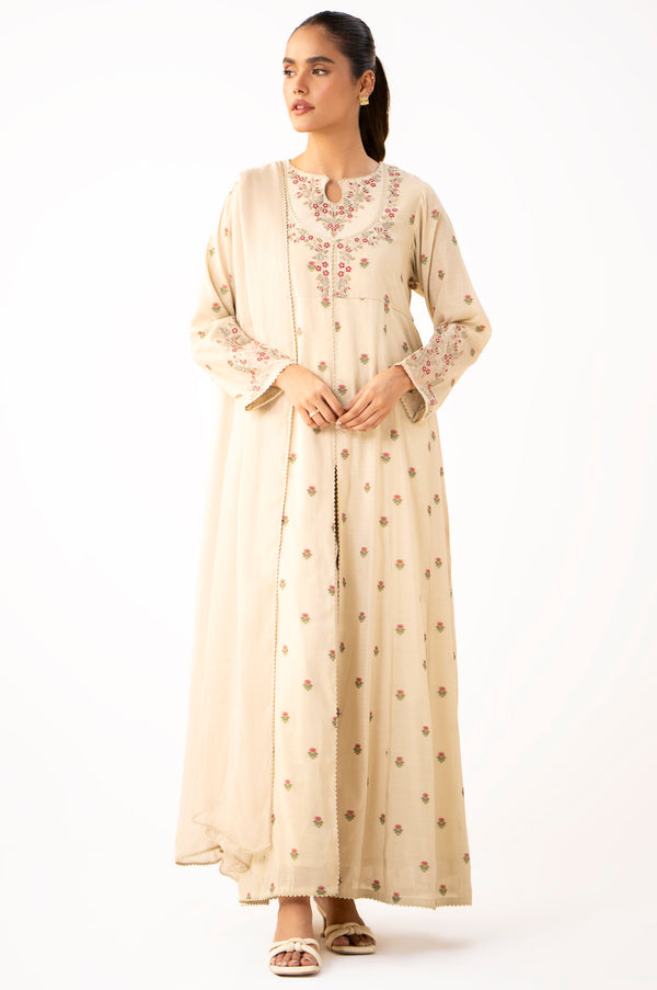 Stitched 3 Piece Embroidered Jacquard Suit