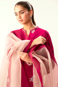 Stitched 3 Piece Embroidered Cotton Silk Suit