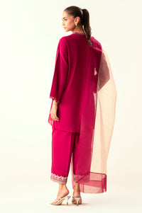 Stitched 3 Piece Embroidered Cotton Silk Suit