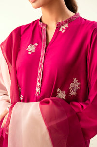 Stitched 3 Piece Embroidered Cotton Silk Suit