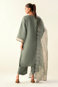 Stitched 3 Piece Embroidered Organza Suit
