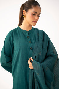 Stitched 3 Piece Embroidered Slub Suit