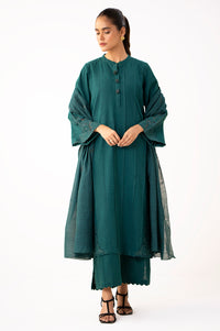 Stitched 3 Piece Embroidered Slub Suit