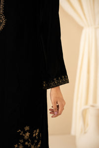 STITCHED 3PC EMBROIDERED VELVET SUIT