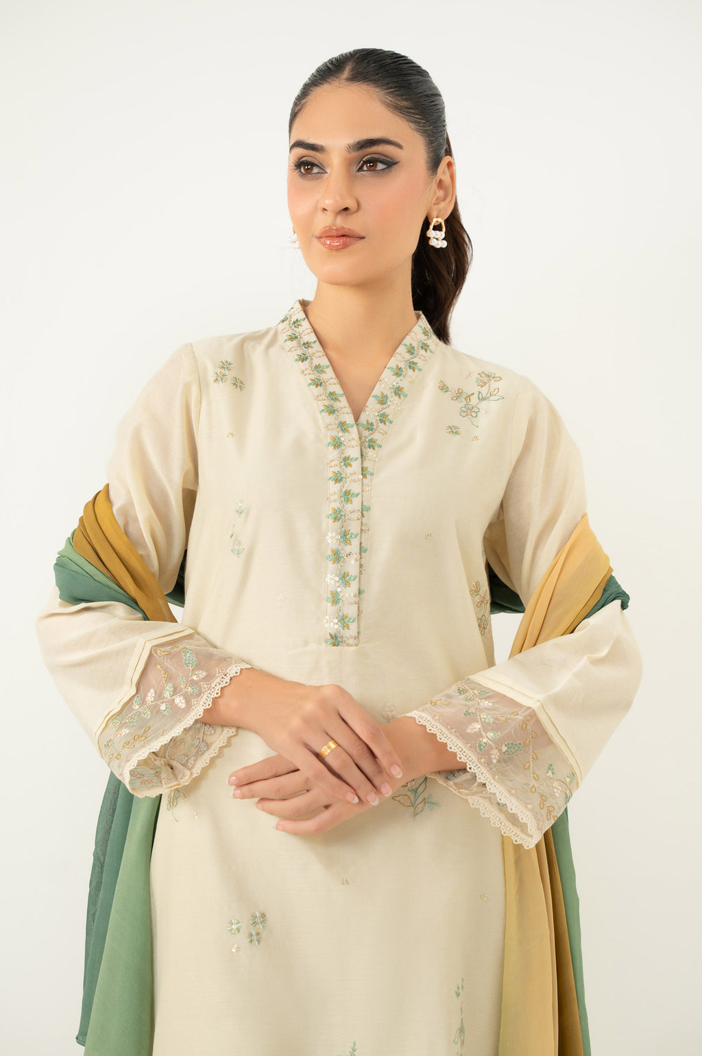 EMBROIDERED SHIRT BOTTOM SUIT