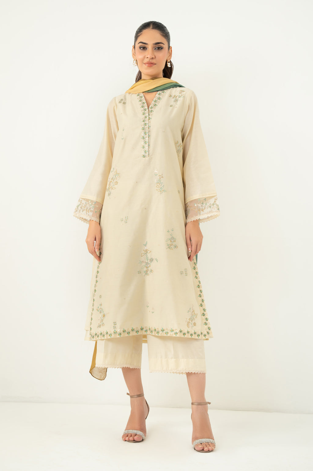 EMBROIDERED SHIRT BOTTOM SUIT