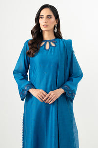 Stitched 3 Piece Embroidered Cotton Net Suit