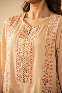 STITCHED EMBROIDERED COTTON NET SUIT