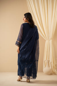 STITCHED EMBROIDERED KHADDI NET SUIT