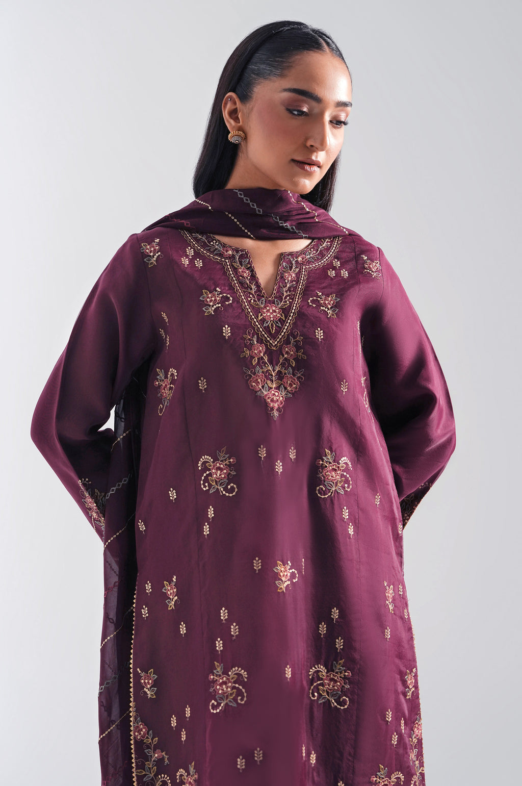 EMBROIDERED ORGANZA SUIT