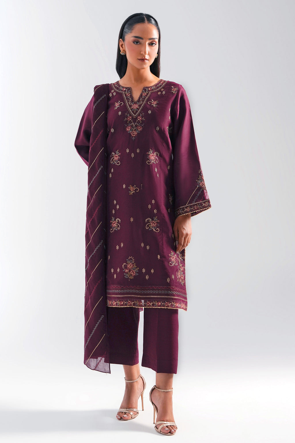 EMBROIDERED ORGANZA SUIT