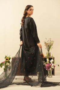 EMBROIDERED RAW SILK STITCHED 3 PIECE SUIT