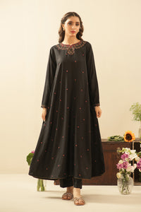 EMBROIDERED RAW SILK STITCHED 3 PIECE SUIT