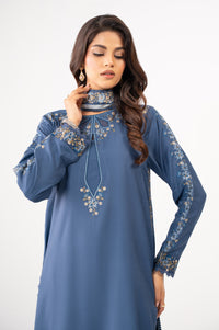 STITCHED EMBROIDERED RAW SILK SUIT