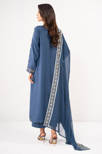 STITCHED EMBROIDERED RAW SILK SUIT