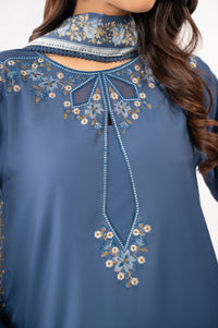 STITCHED EMBROIDERED RAW SILK SUIT