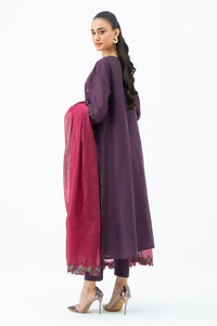 EMBROIDERED COTTON NET STITCHED 3 PIECE SUIT