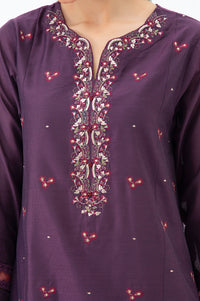 EMBROIDERED COTTON NET STITCHED 3 PIECE SUIT
