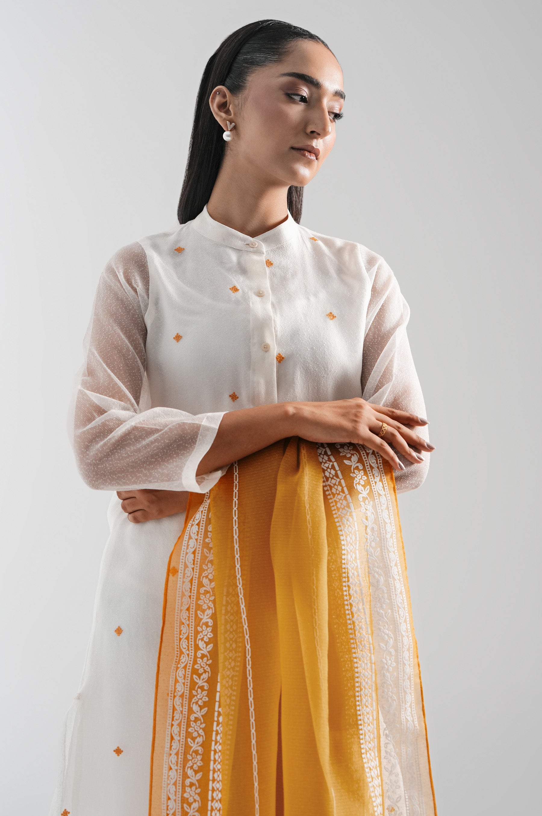 STITCHED EMBROIDERED KARANDI SUIT