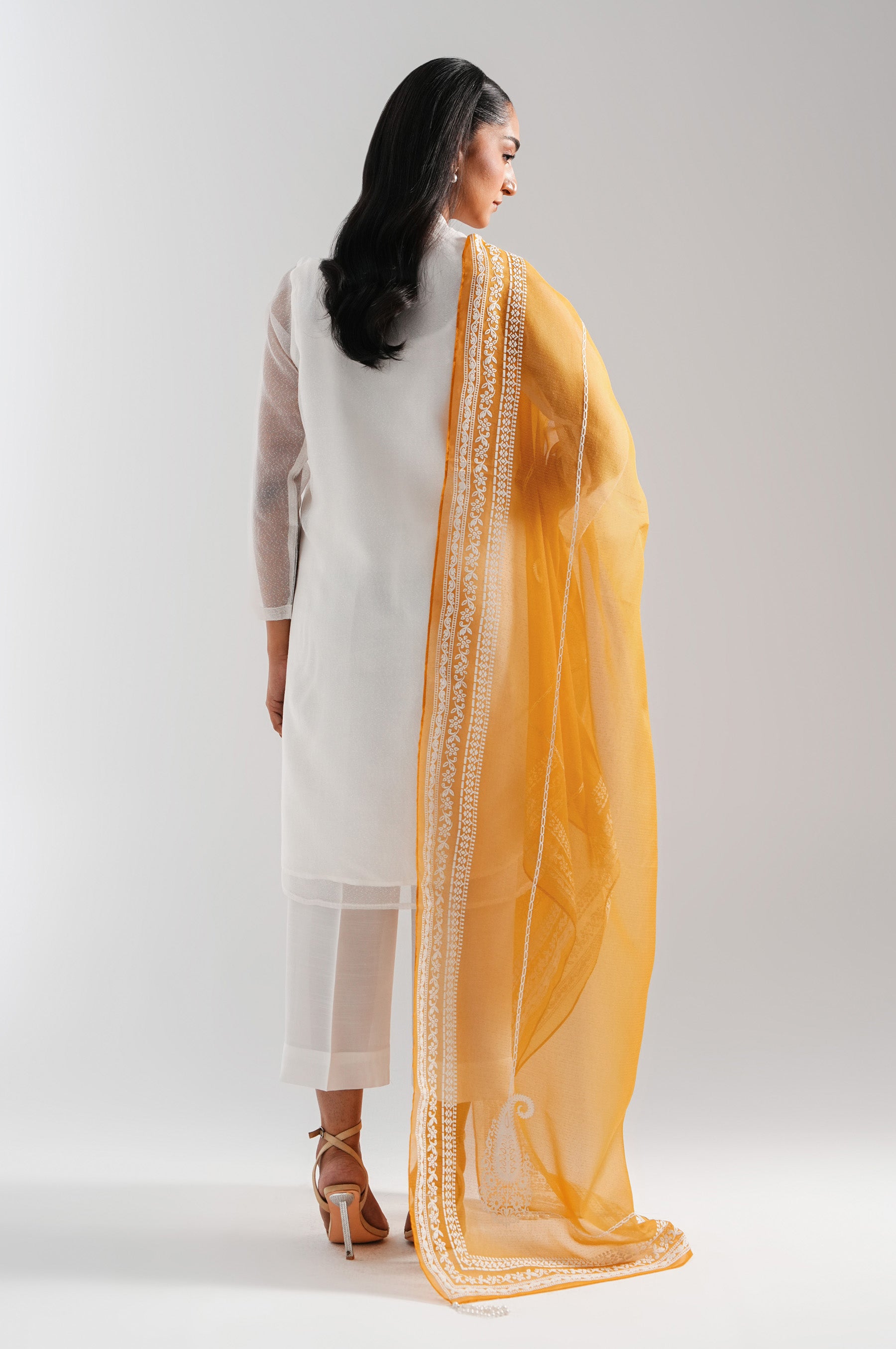 EMBROIDERED KARANDI NET STITCHED SHIRT BOTTOM