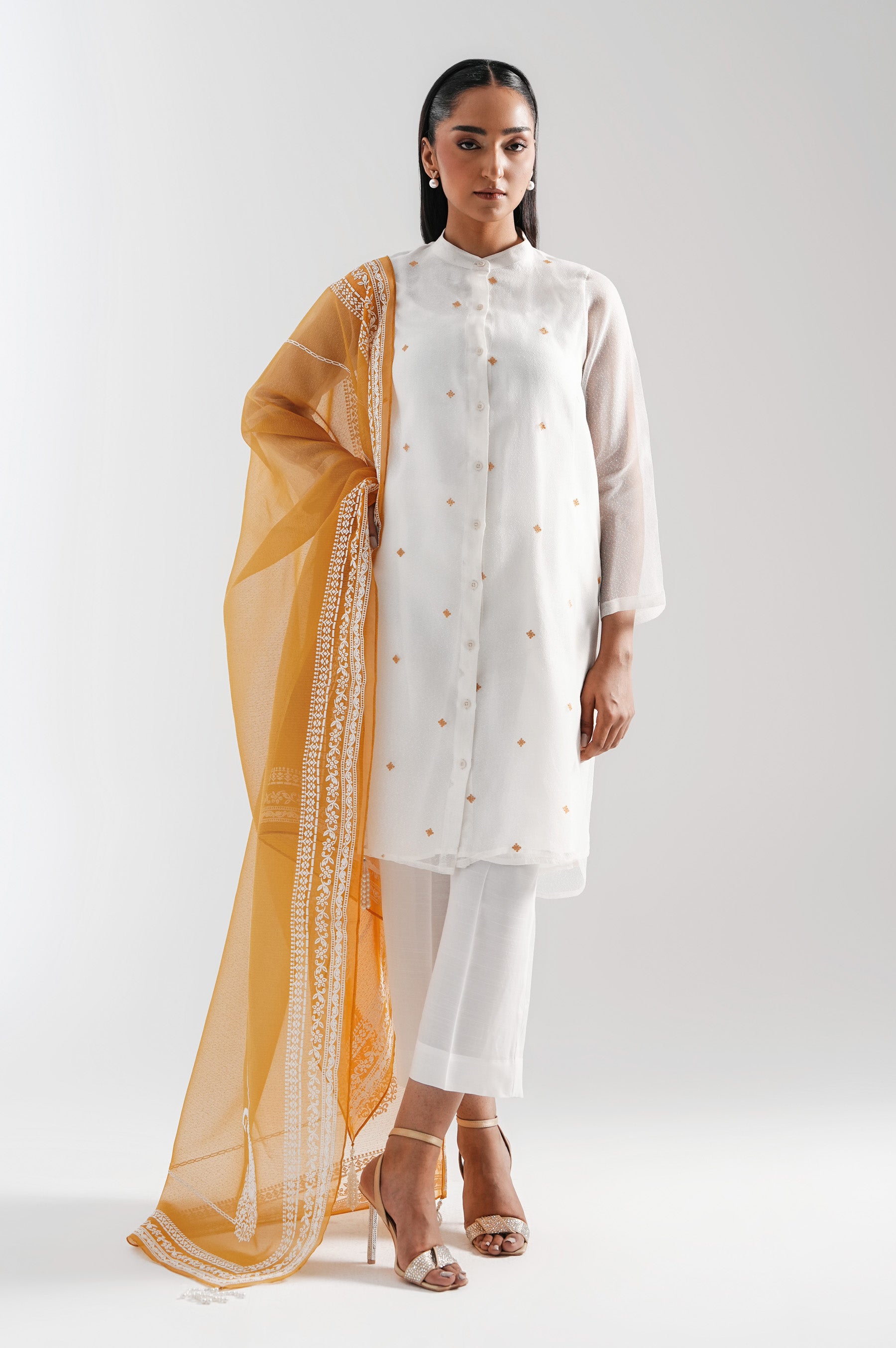 STITCHED EMBROIDERED KARANDI SUIT