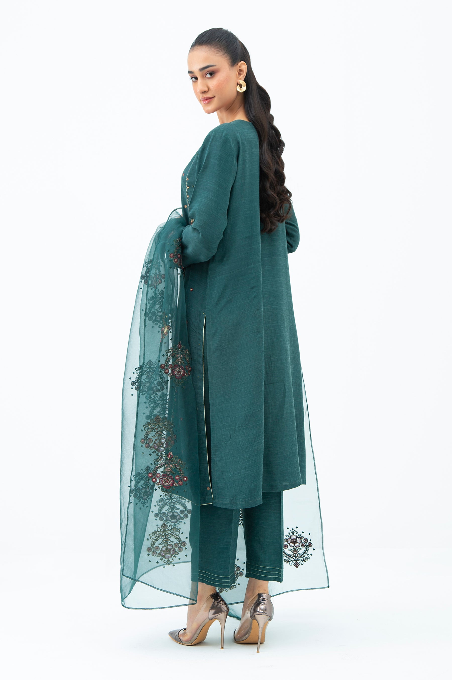 EMBROIDERED RAW SILK STITCHED SHIRT