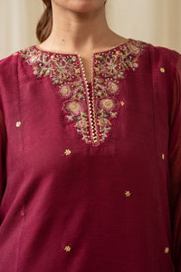 STITCHED EMBROIDERED KHADDI NET SUIT