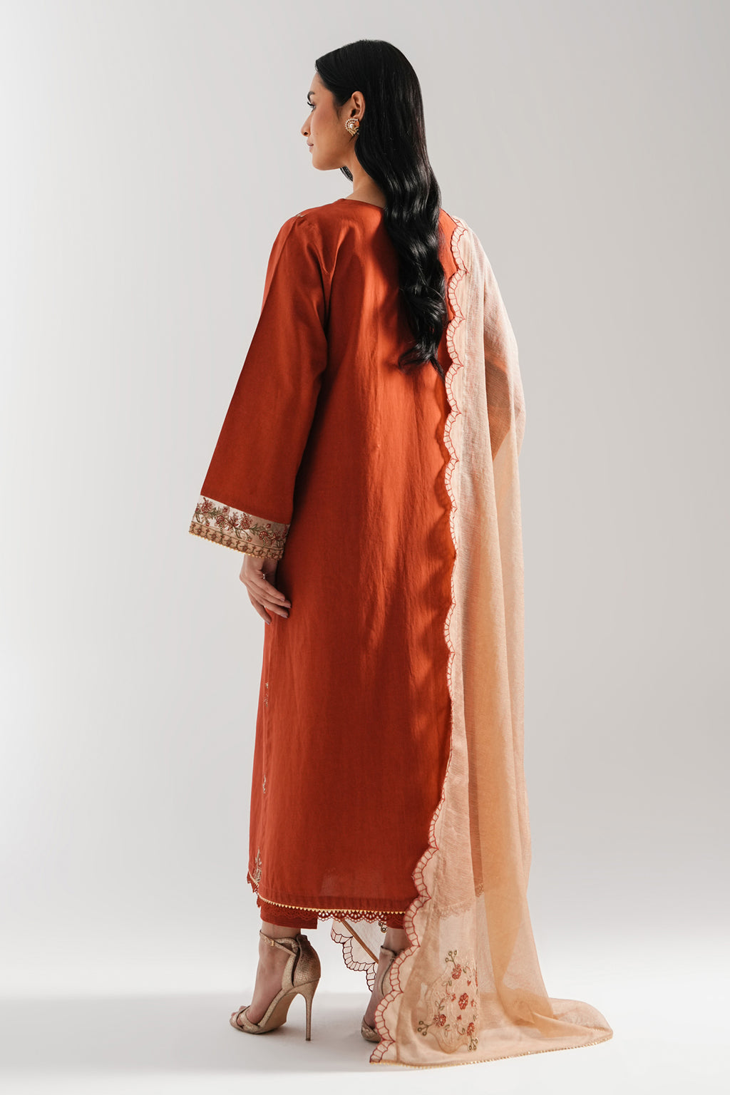 STITCHED EMBROIDERED CAMBRIC SUIT