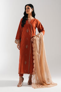 STITCHED EMBROIDERED CAMBRIC SUIT