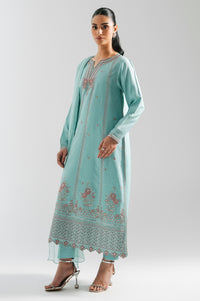 STITCHED EMBROIDERED OAK SILK SUIT