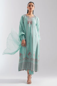 STITCHED EMBROIDERED OAK SILK SUIT