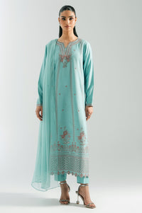 STITCHED EMBROIDERED OAK SILK SUIT