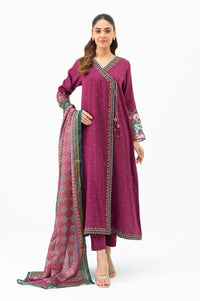 STITCHED EMBROIDERED COTTON SATIN SUIT