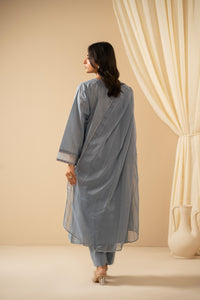 STITCHED EMBROIDERED CAMBRIC ZARI SUIT