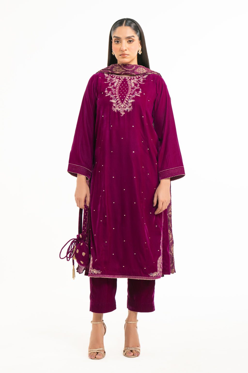 EMBROIDERED VELVET SUIT
