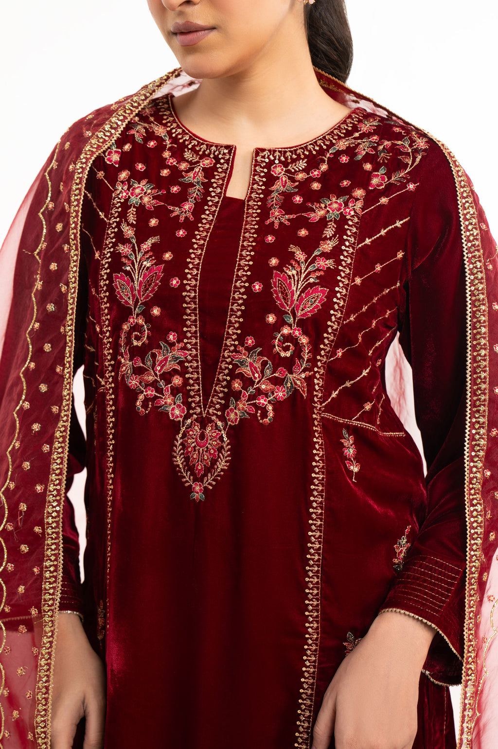 EMBROIDERED VELVET SUIT