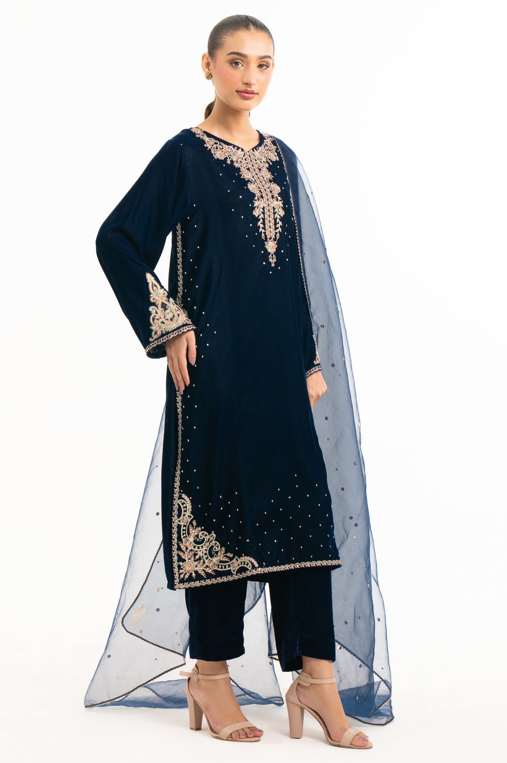EMBROIDERED VELVET SUIT