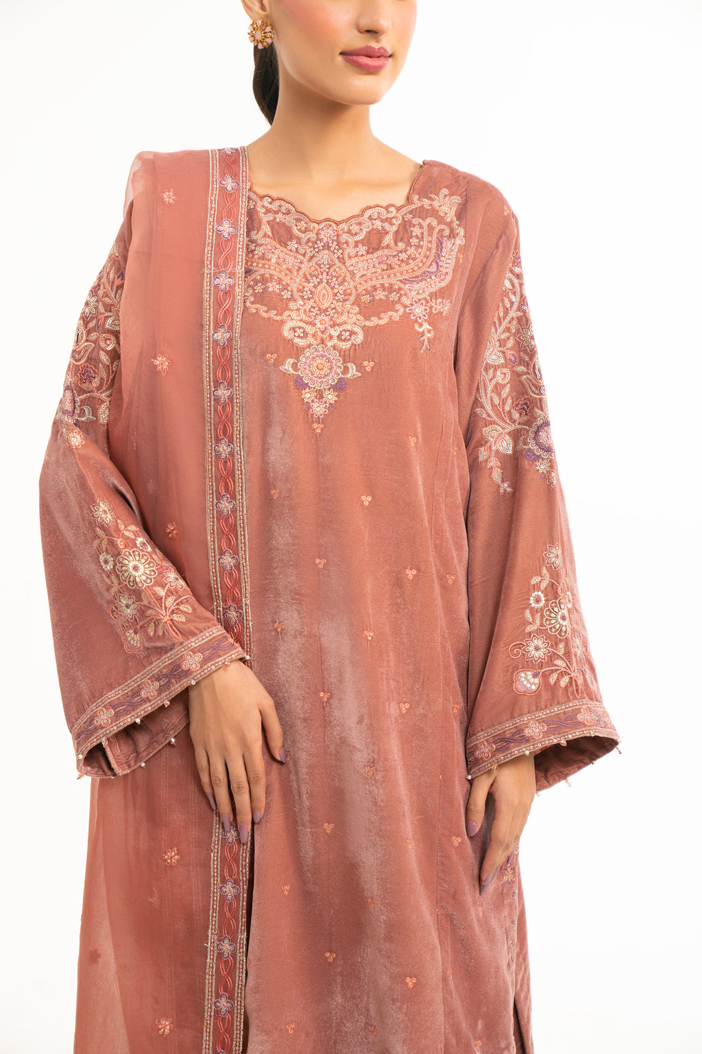 EMBROIDERED VELVET SUIT
