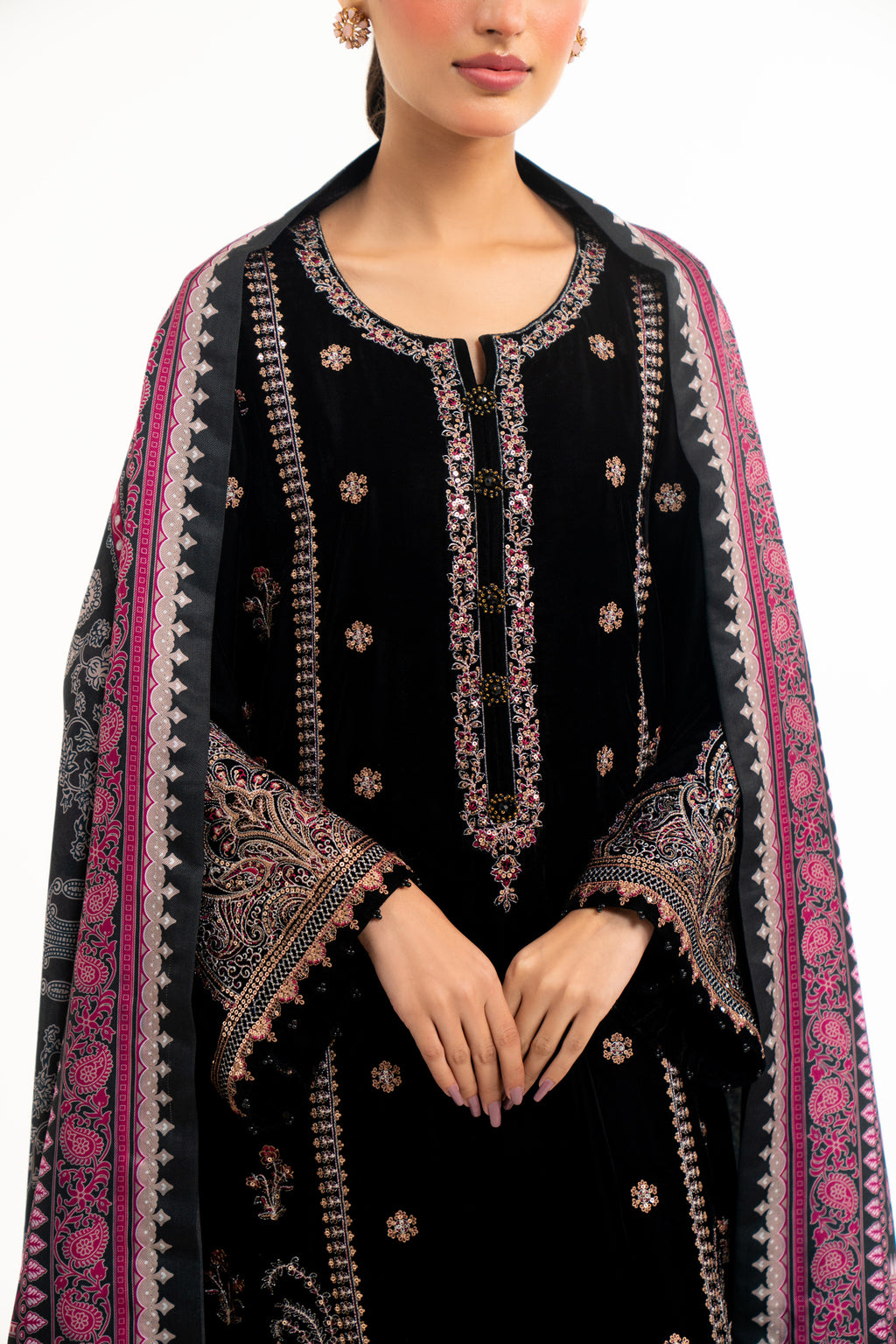 EMBROIDERED VELVET SUIT