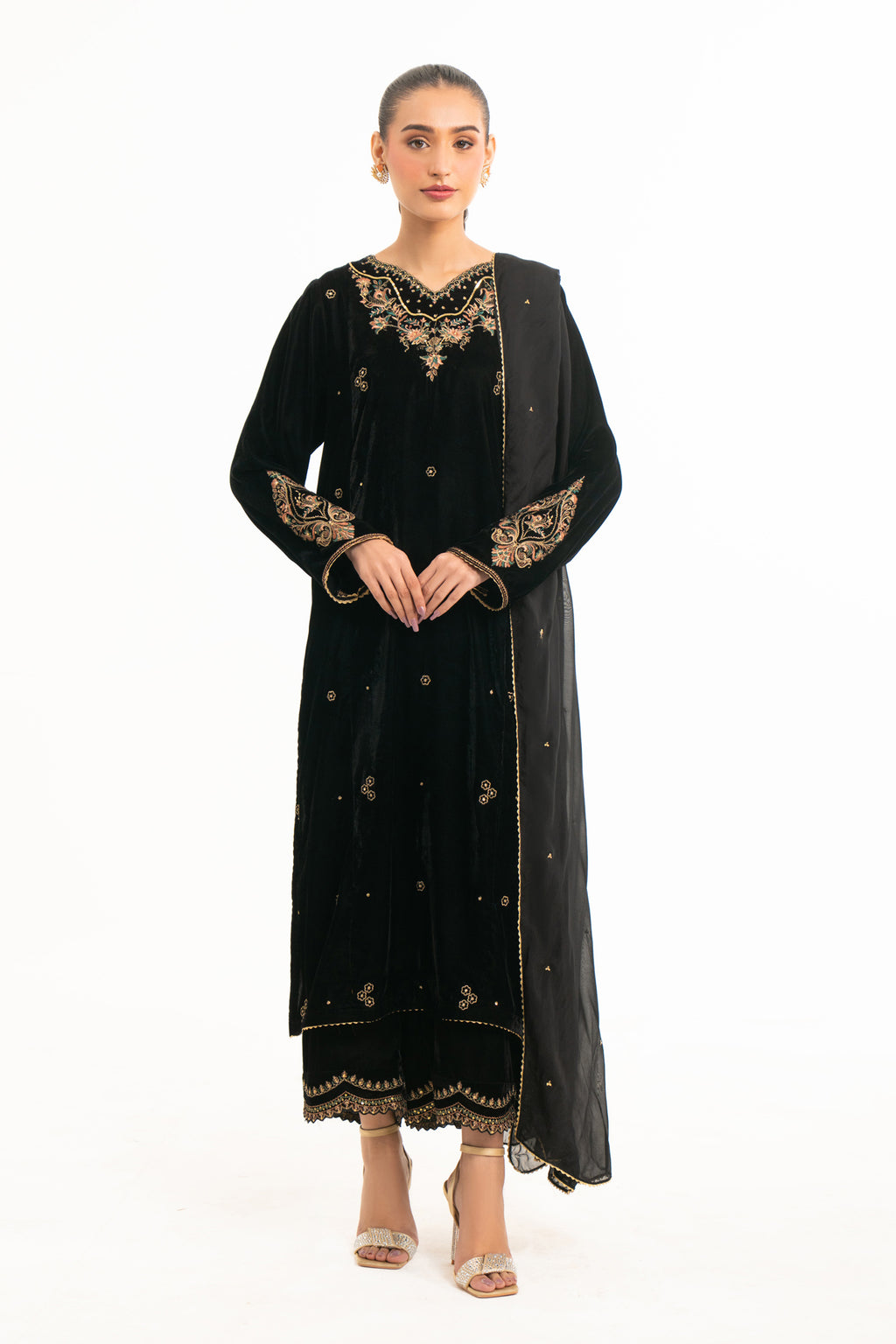 EMBROIDERED VELVET SUIT