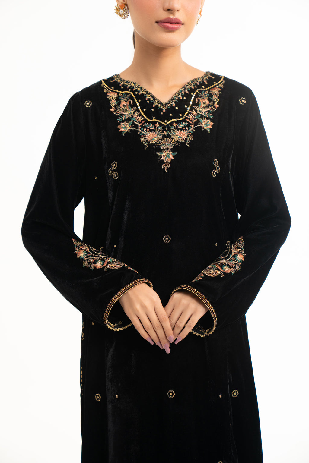 EMBROIDERED VELVET SUIT