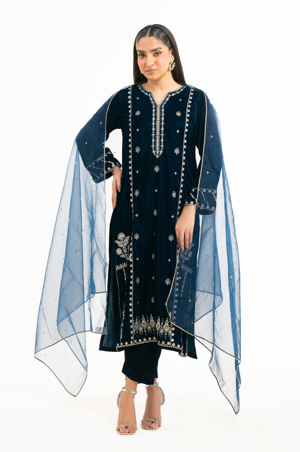 EMBROIDERED VELVET SUIT