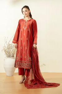 EMBROIDERED COTTON NET STITCHED 3 PIECE SUIT