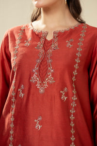EMBROIDERED COTTON NET STITCHED 3 PIECE SUIT