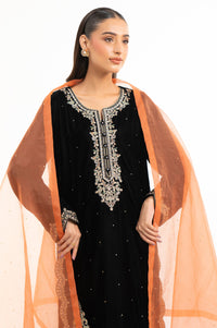 STITCHED EMBROIDERED VELVET SUIT (FACTORY E-OUTLET)