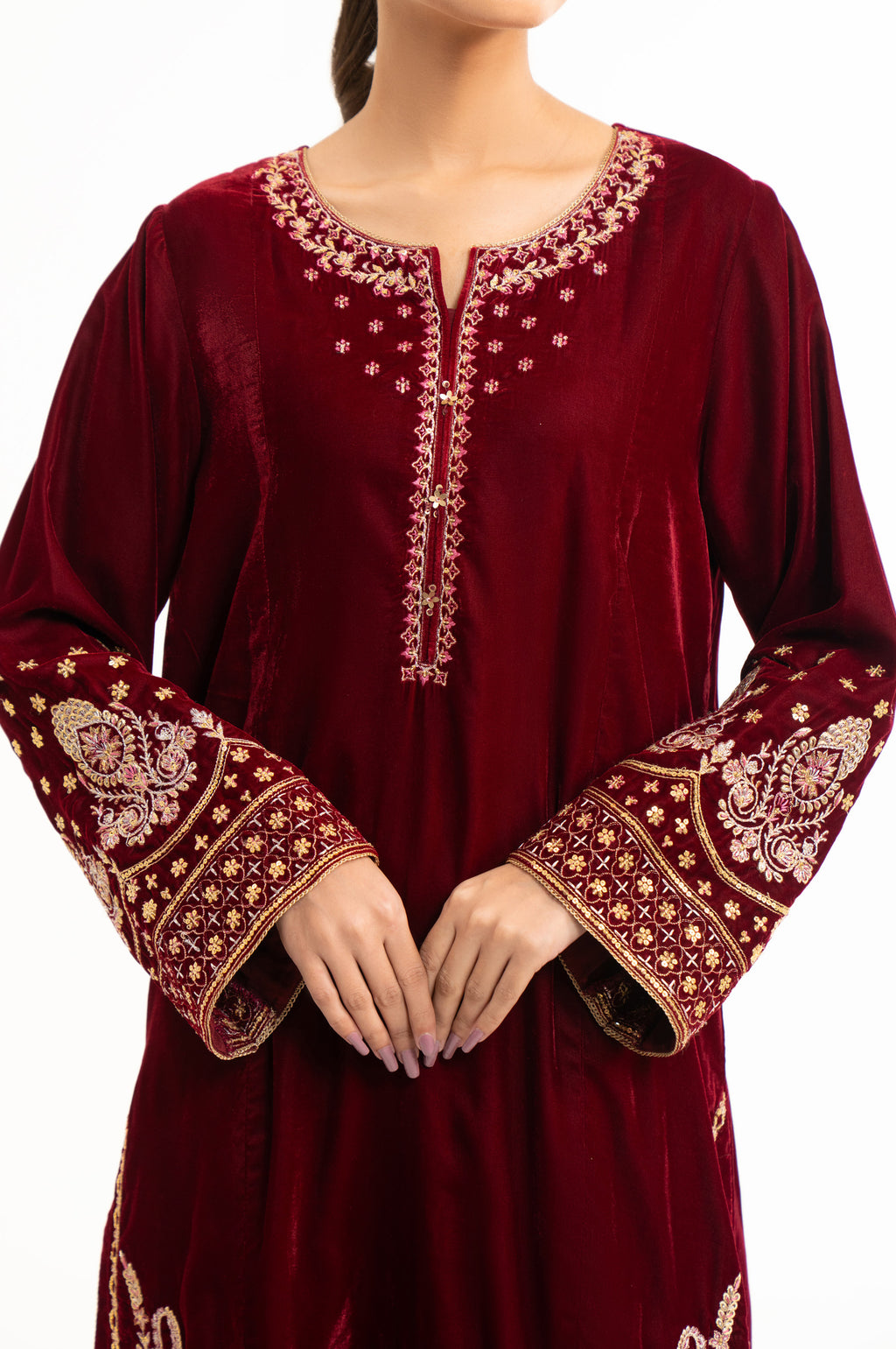 EMBROIDERED VELVET SUIT