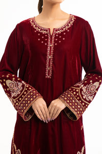 STITCHED EMBROIDERED VELVET SUIT